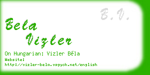 bela vizler business card